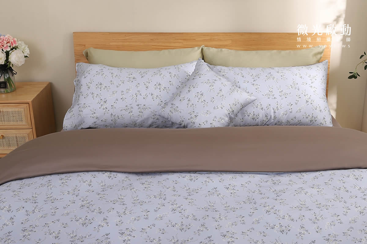 寢具商品攝影｜清新明亮雙人床包組浪漫情境攝影 51