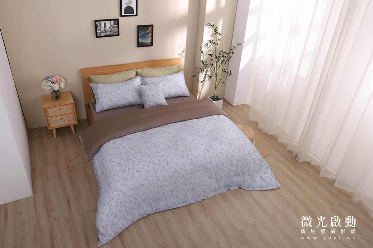 寢具商品攝影｜清新明亮雙人床包組浪漫情境攝影 53