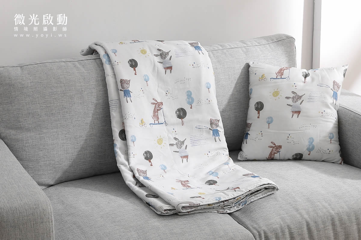 寢具配件攝影｜灰色質感沙發毯保暖情境攝影｜瑞益寢具 21