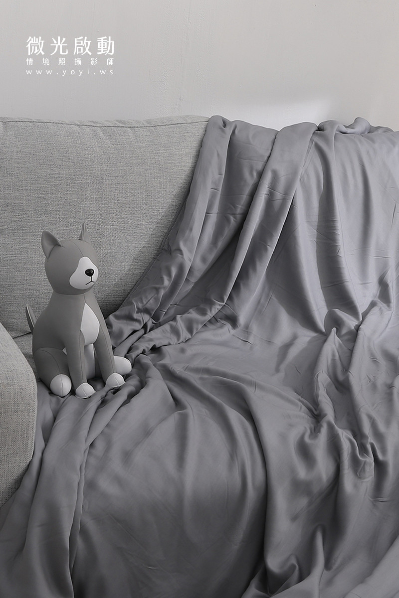 寢具配件攝影｜灰色質感沙發毯保暖情境攝影｜瑞益寢具 27