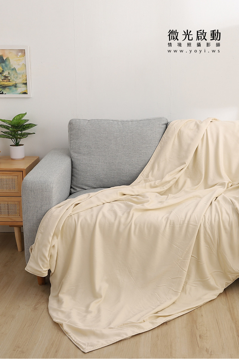 寢具配件攝影｜灰色質感沙發毯保暖情境攝影｜瑞益寢具 45