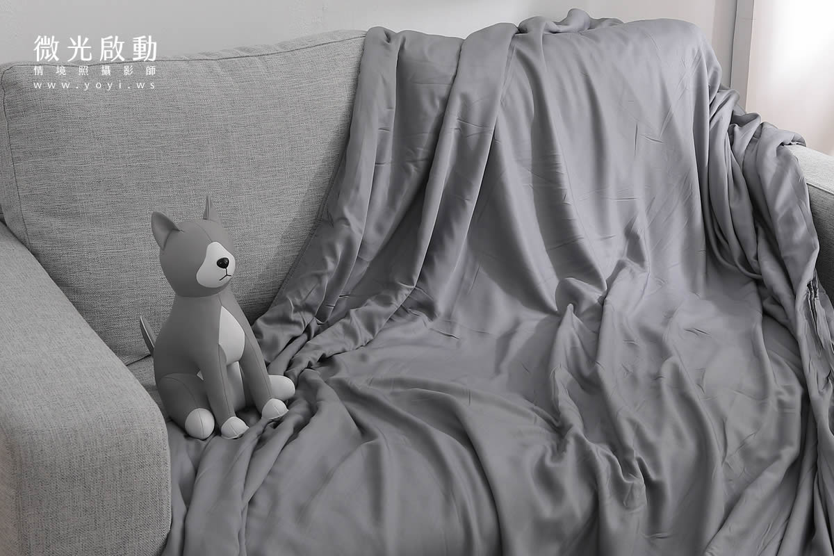 寢具配件攝影｜灰色質感沙發毯保暖情境攝影｜瑞益寢具 47