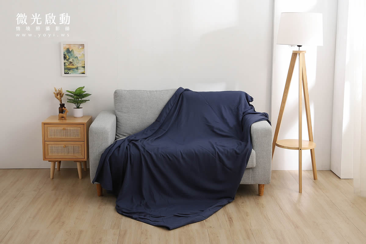 寢具配件攝影｜灰色質感沙發毯保暖情境攝影｜瑞益寢具 63