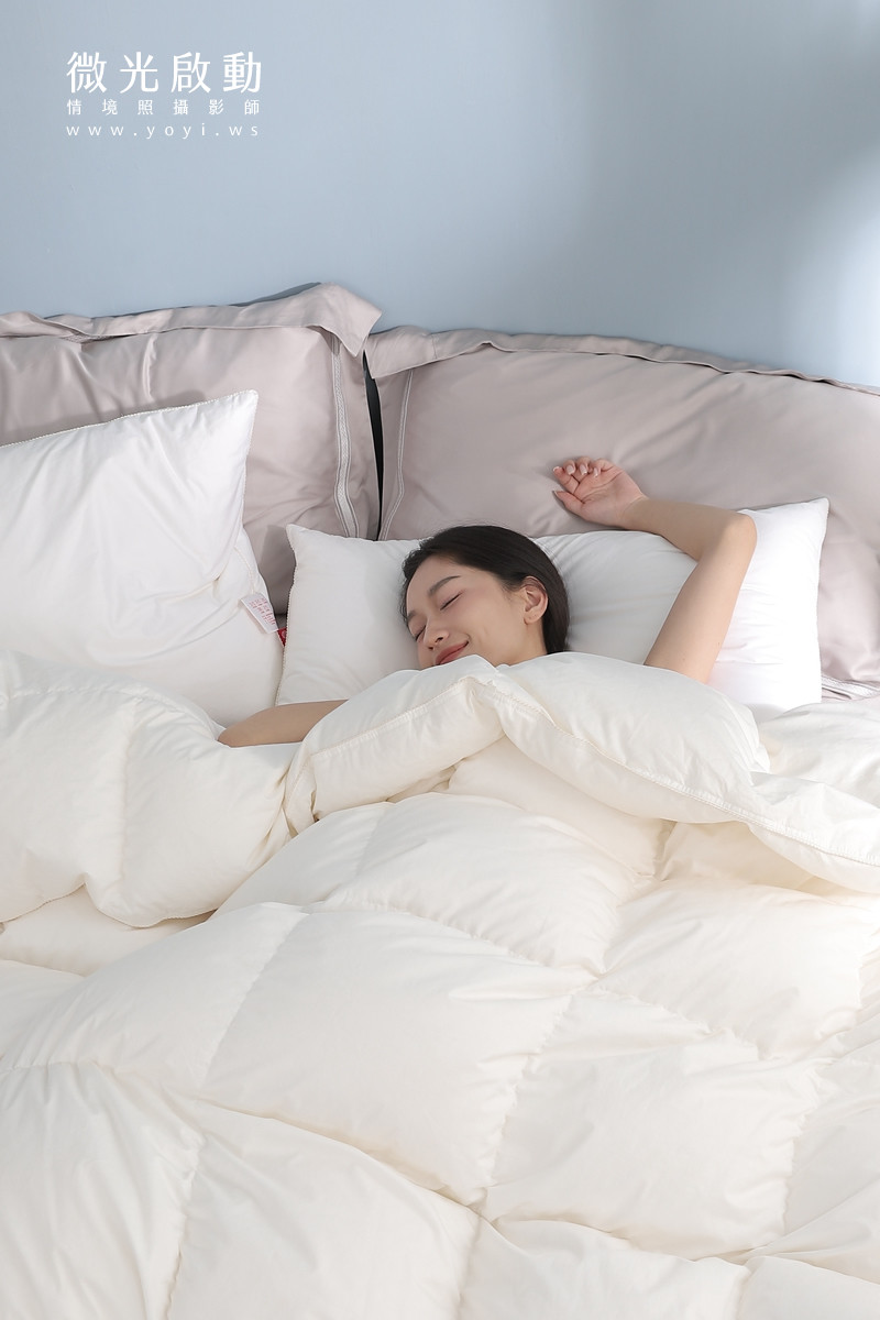 品牌羽絨被攝影｜合隆羽藏高保暖冬被純白情境攝影 3