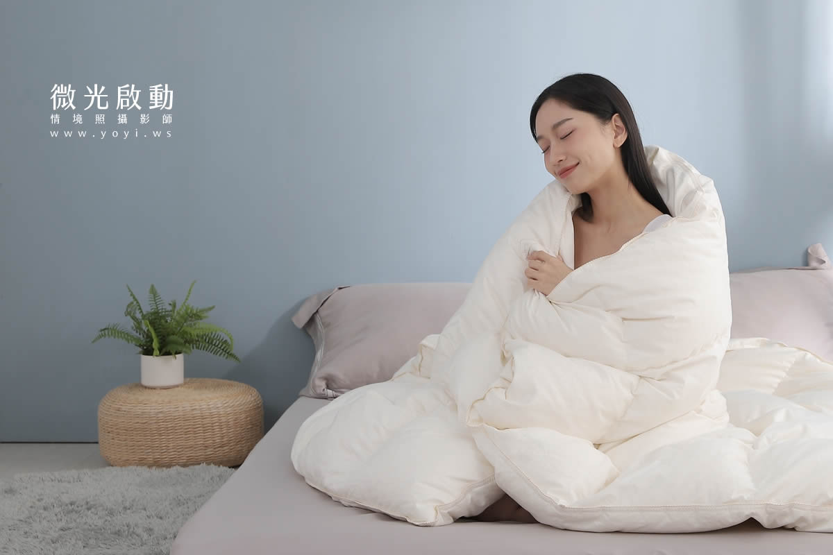 品牌羽絨被攝影｜合隆羽藏高保暖冬被純白情境攝影 5