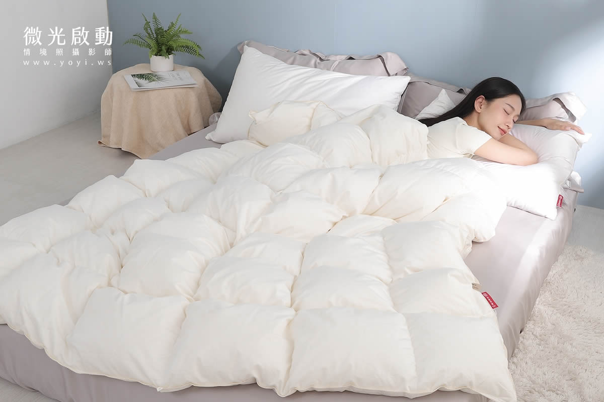品牌羽絨被攝影｜合隆羽藏高保暖冬被純白情境攝影 11