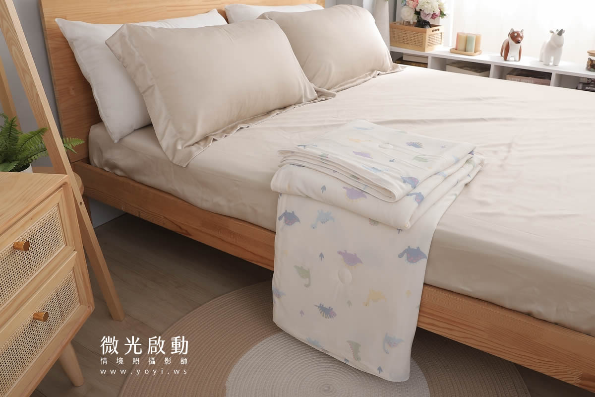 寢具商品攝影｜清新白底碎花雙人床包組情境攝影｜傑昱 29