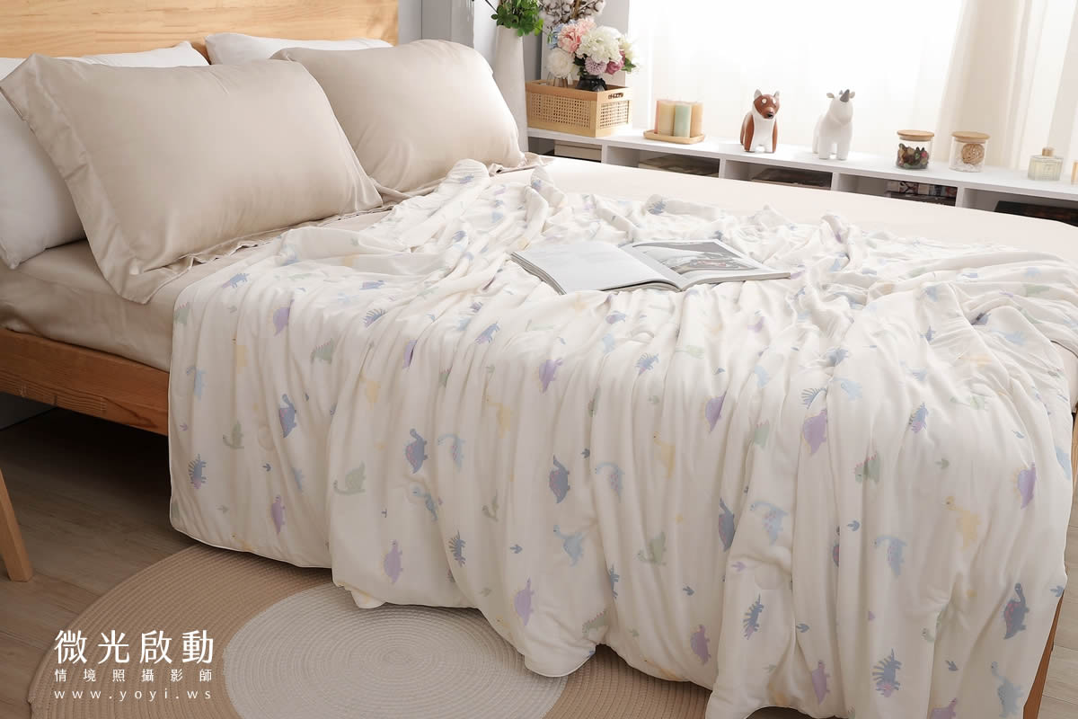 寢具商品攝影｜清新白底碎花雙人床包組情境攝影｜傑昱 33