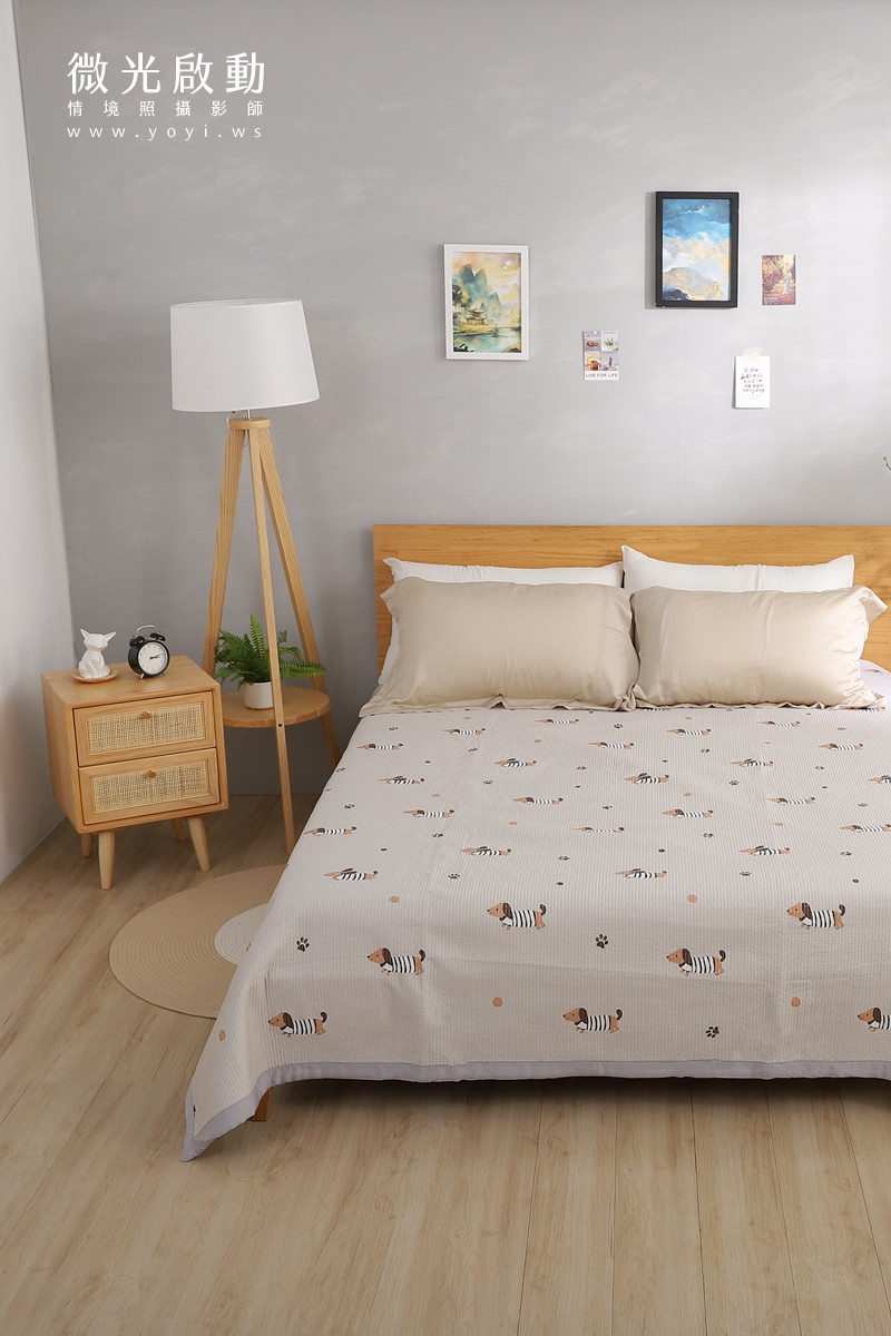 寢具商品攝影｜清新白底碎花雙人床包組情境攝影｜傑昱 55