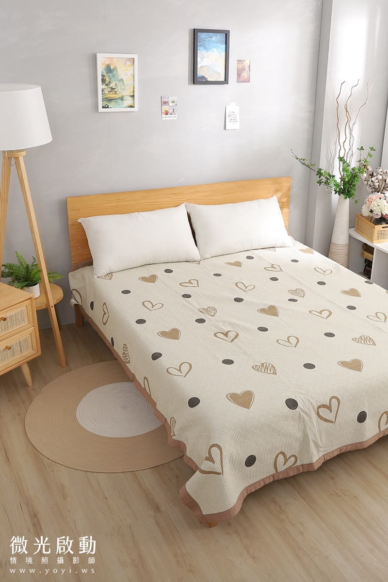 寢具商品攝影｜清新白底碎花雙人床包組情境攝影｜傑昱 63