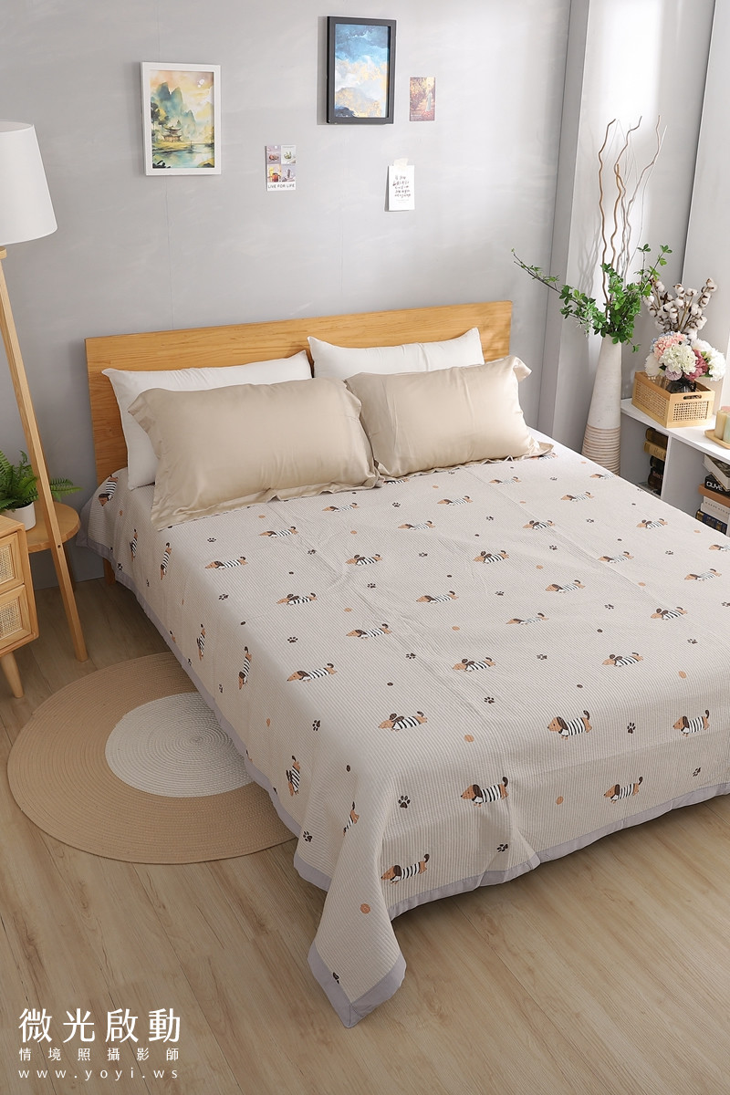 寢具商品攝影｜清新白底碎花雙人床包組情境攝影｜傑昱 75
