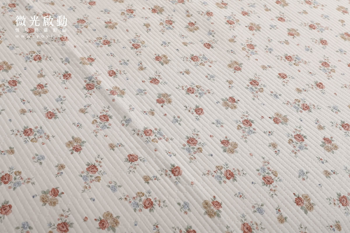 寢具商品攝影｜清新白底碎花雙人床包組情境攝影｜傑昱 77