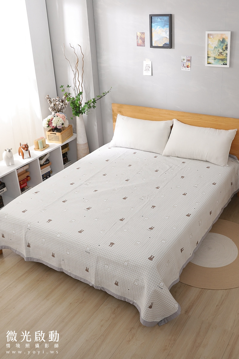 寢具商品攝影｜清新白底碎花雙人床包組情境攝影｜傑昱 83