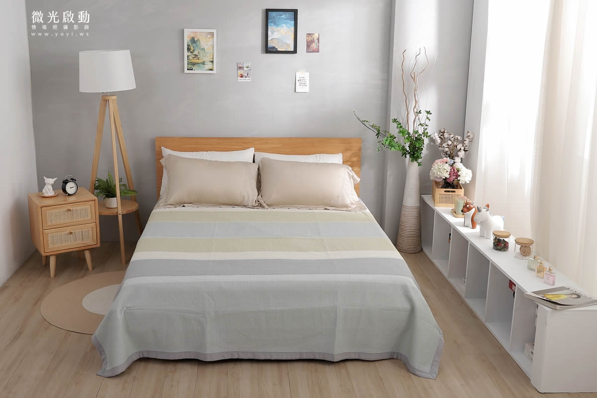 寢具商品攝影｜清新白底碎花雙人床包組情境攝影｜傑昱 91