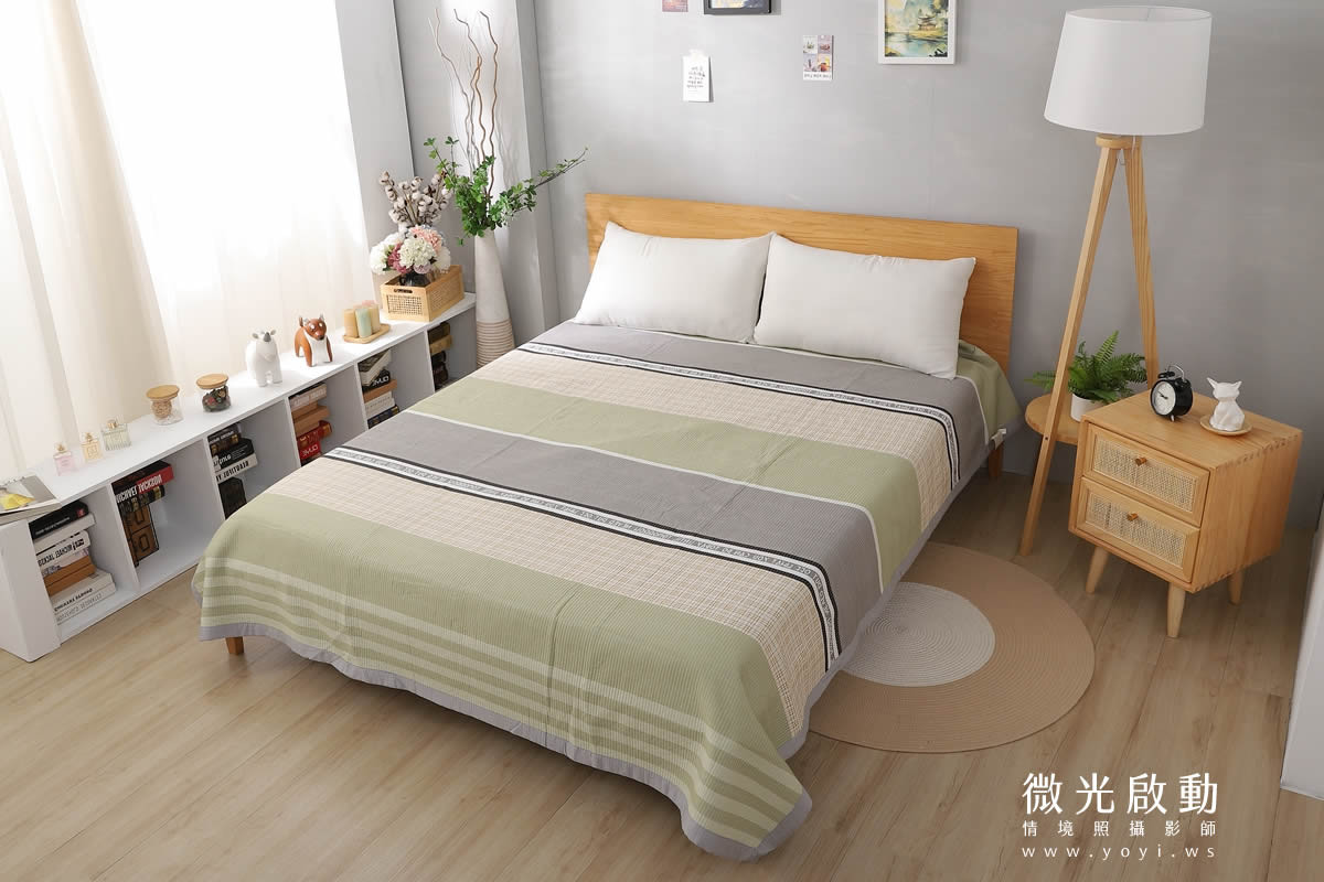 寢具商品攝影｜清新白底碎花雙人床包組情境攝影｜傑昱 131