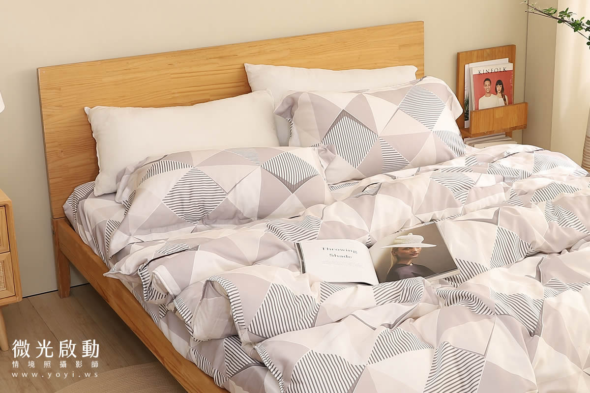 自然氛圍寢具商品攝影 床組溫馨拍攝