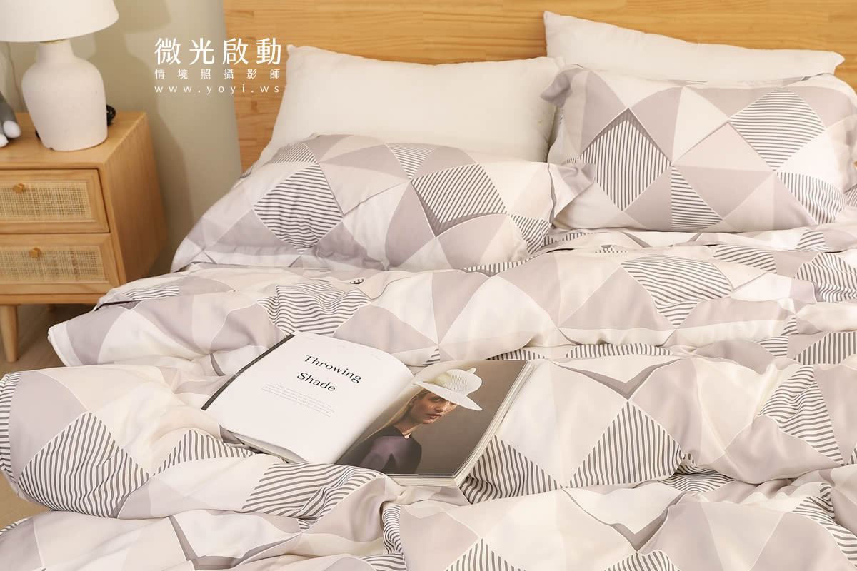 高雅氛圍寢具商品攝影 床罩布置拍攝