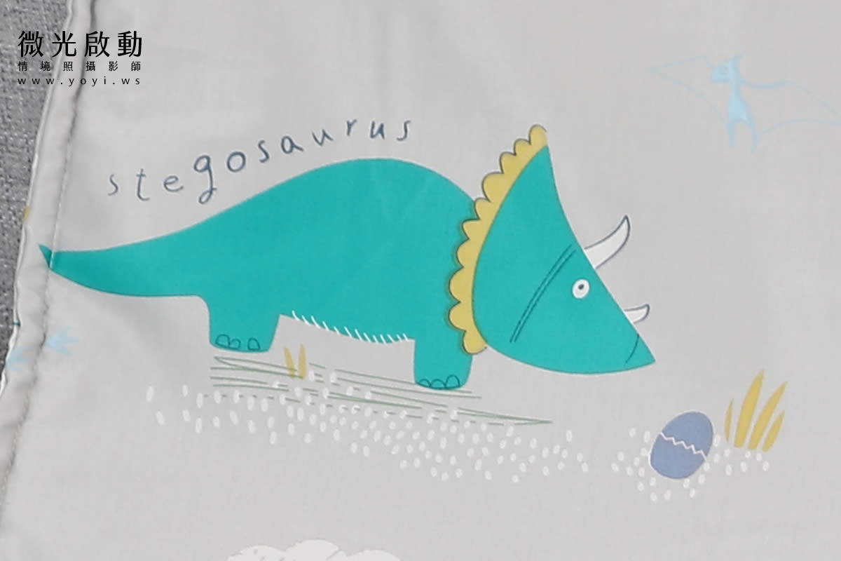 兒童寢具攝影｜藍色童趣圖騰單人床包情境攝影｜蒂澄商行 13