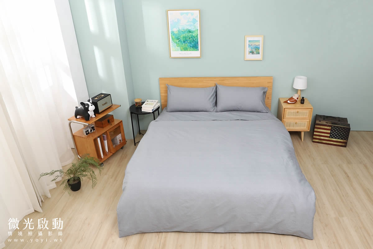 卡通聯名寢具攝影｜人魚漢頓藍色兒童床組情境攝影 29