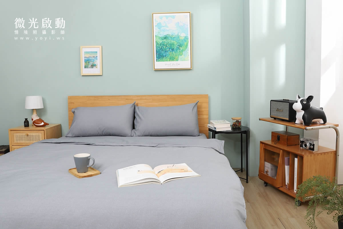 卡通聯名寢具攝影｜人魚漢頓藍色兒童床組情境攝影 35