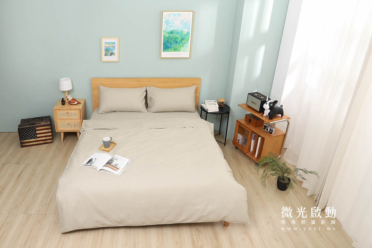 卡通聯名寢具攝影｜人魚漢頓藍色兒童床組情境攝影 41