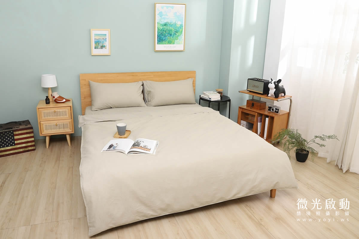 卡通聯名寢具攝影｜人魚漢頓藍色兒童床組情境攝影 43