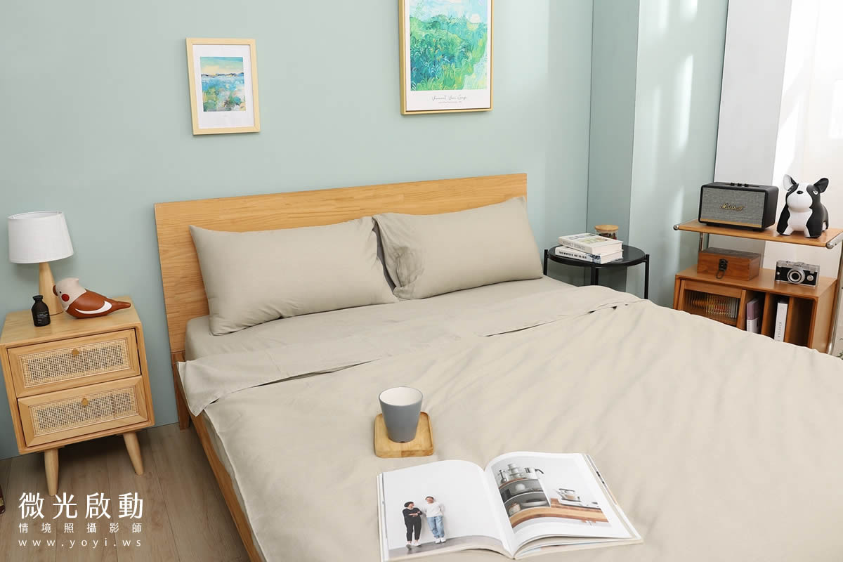 卡通聯名寢具攝影｜人魚漢頓藍色兒童床組情境攝影 45