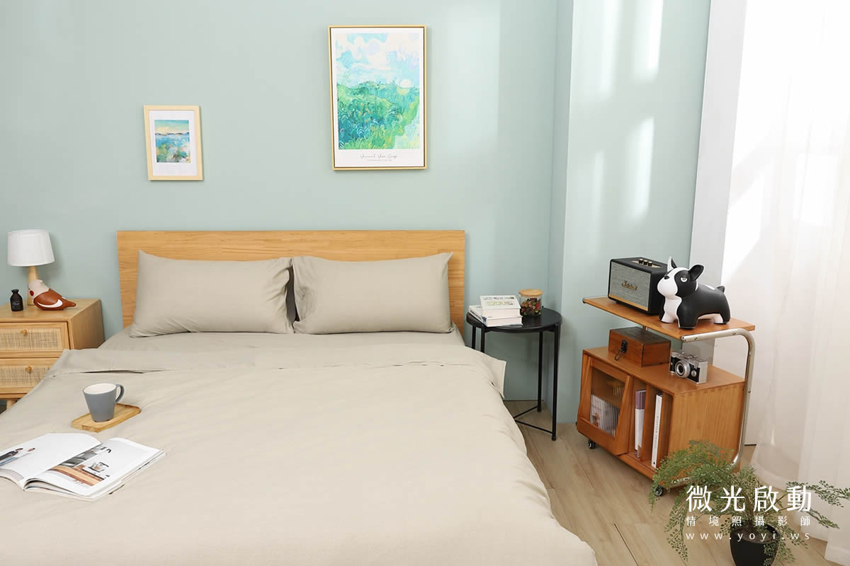 卡通聯名寢具攝影｜人魚漢頓藍色兒童床組情境攝影 47