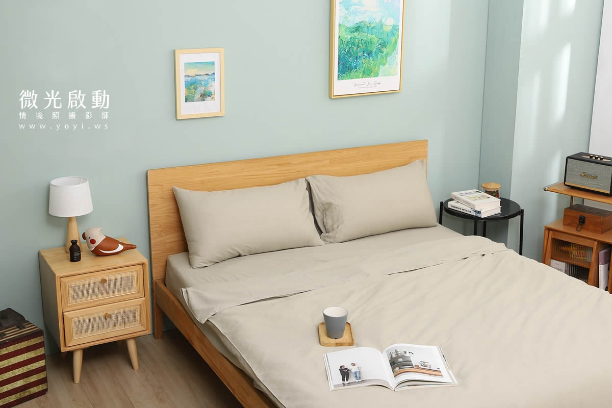 卡通聯名寢具攝影｜人魚漢頓藍色兒童床組情境攝影 51