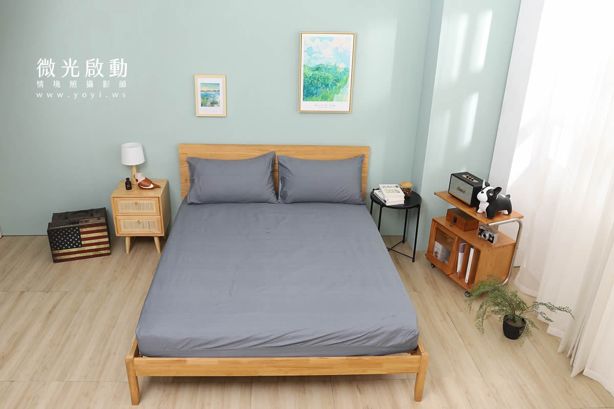 卡通聯名寢具攝影｜人魚漢頓藍色兒童床組情境攝影 53