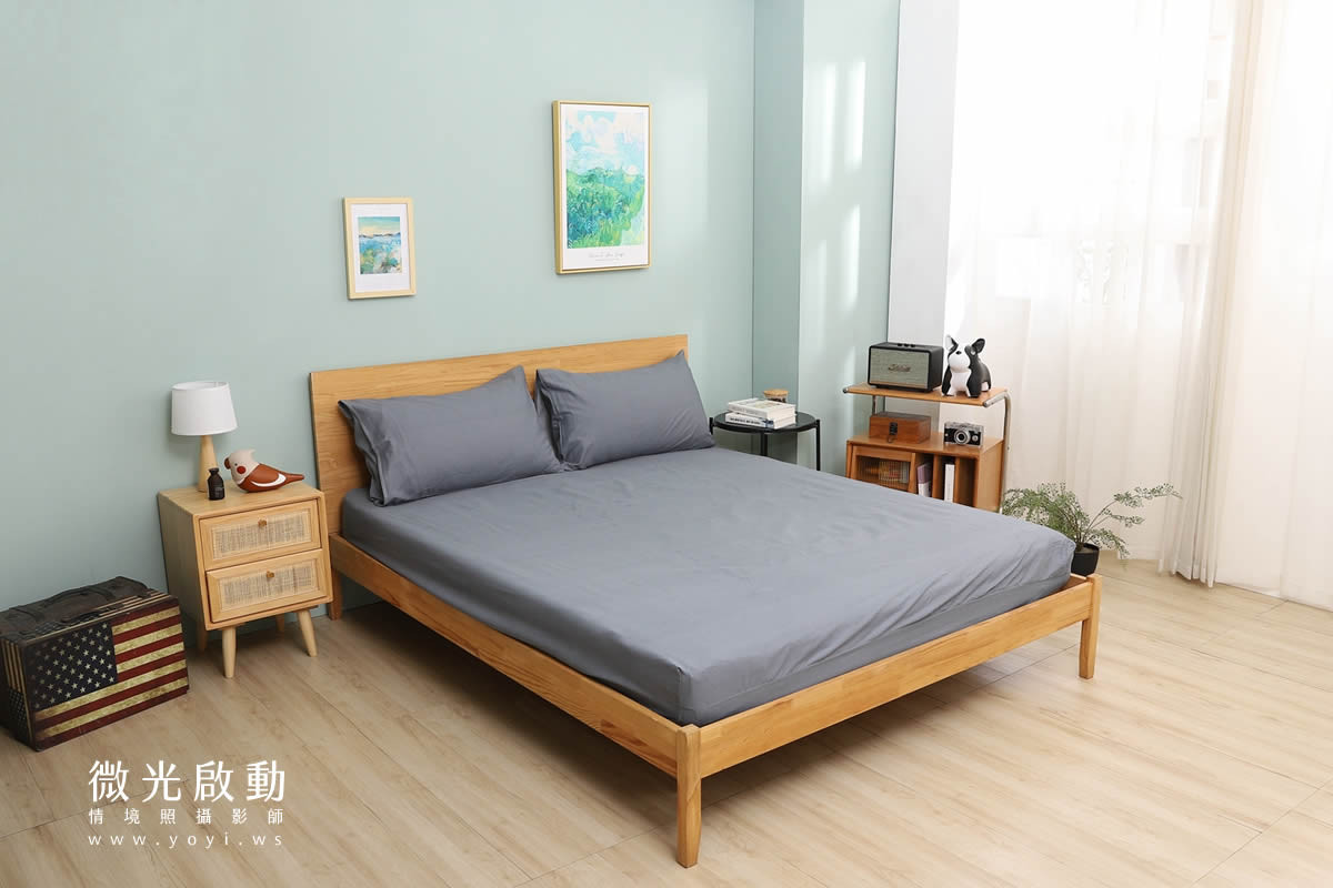 卡通聯名寢具攝影｜人魚漢頓藍色兒童床組情境攝影 55