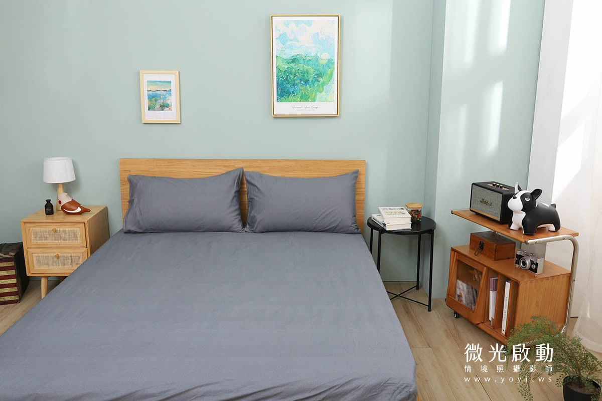 卡通聯名寢具攝影｜人魚漢頓藍色兒童床組情境攝影 59