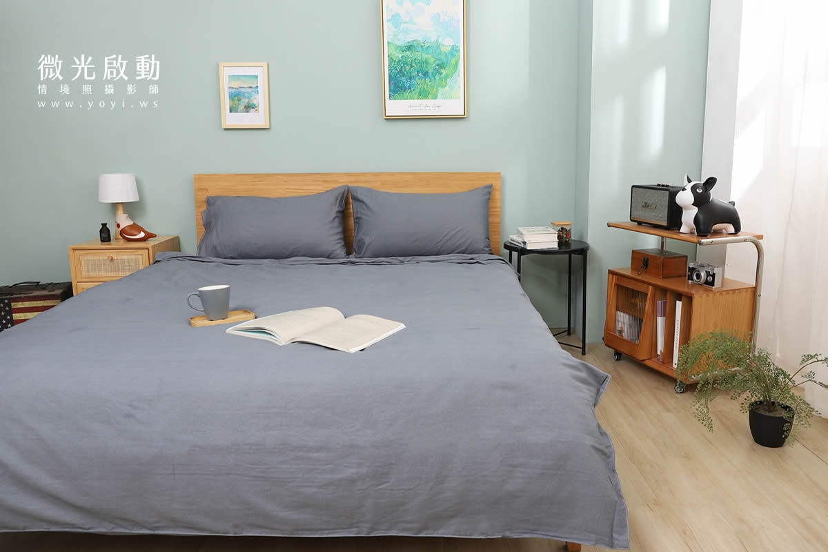 卡通聯名寢具攝影｜人魚漢頓藍色兒童床組情境攝影 63