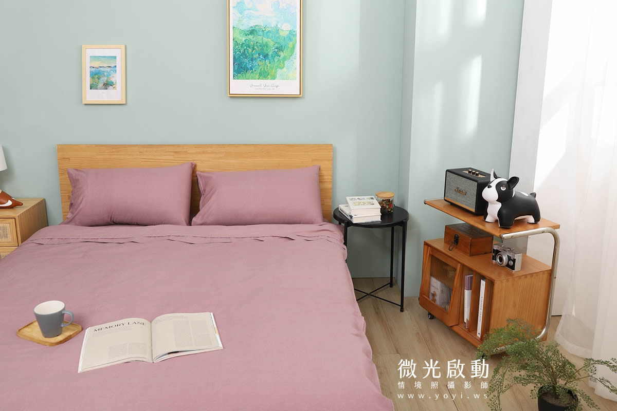 卡通聯名寢具攝影｜人魚漢頓藍色兒童床組情境攝影 77