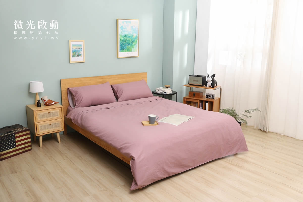 卡通聯名寢具攝影｜人魚漢頓藍色兒童床組情境攝影 79