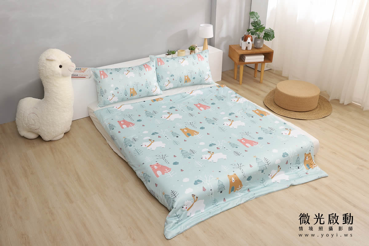 兒童寢具上的可愛卡通人物