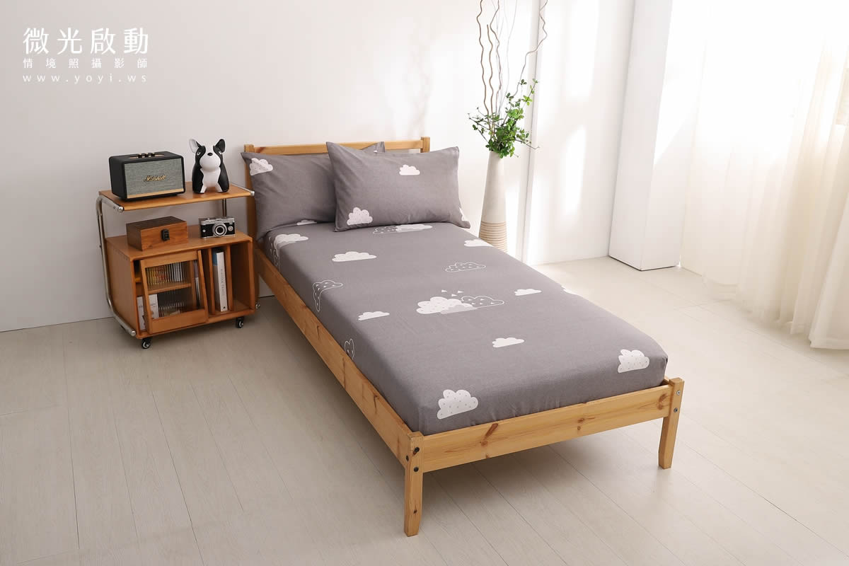 專業商品攝影，床單與枕頭的細節特寫