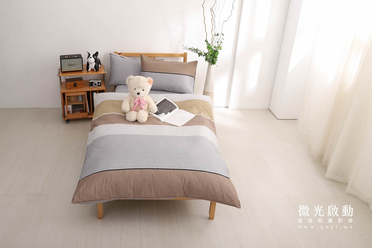 居家空間攝影，凸顯寢具商品在生活中的應用