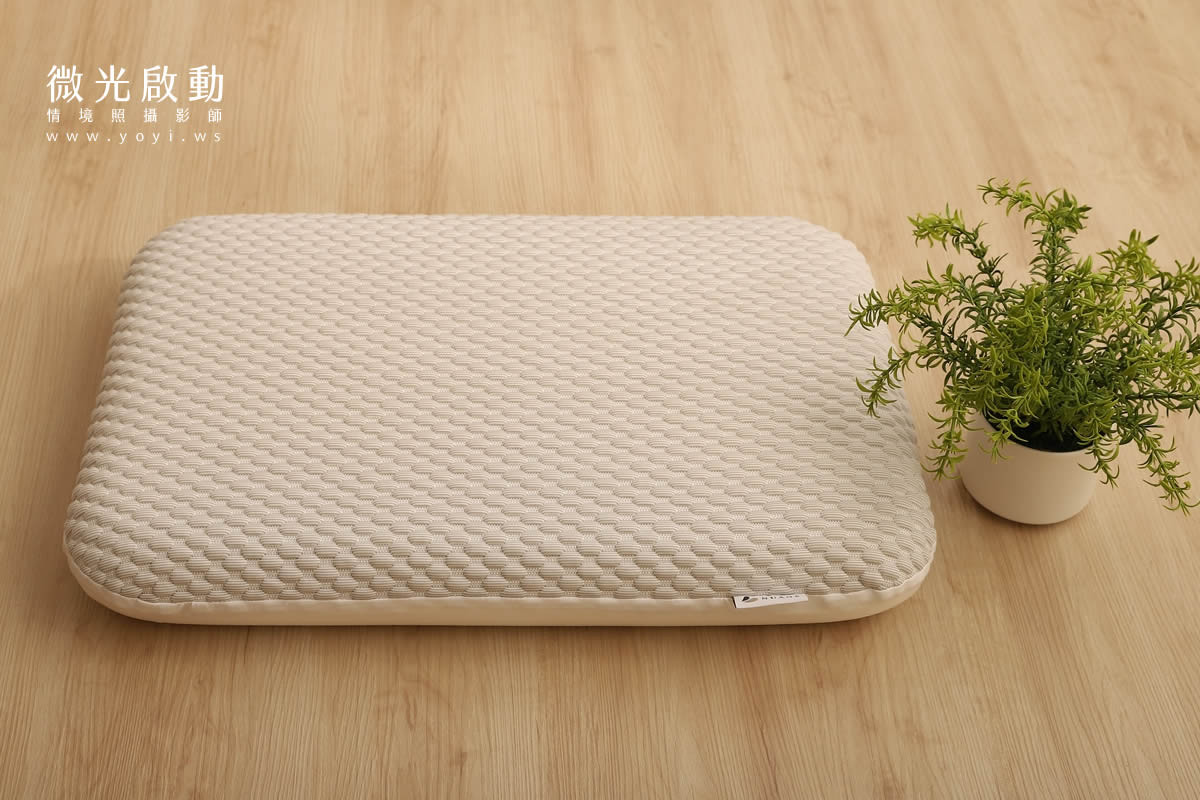 枕頭與書本、綠植等物件的搭配情境。