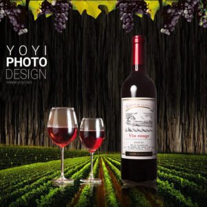 紅葡萄酒形象照 - 葡萄酒莊情境合成棚拍